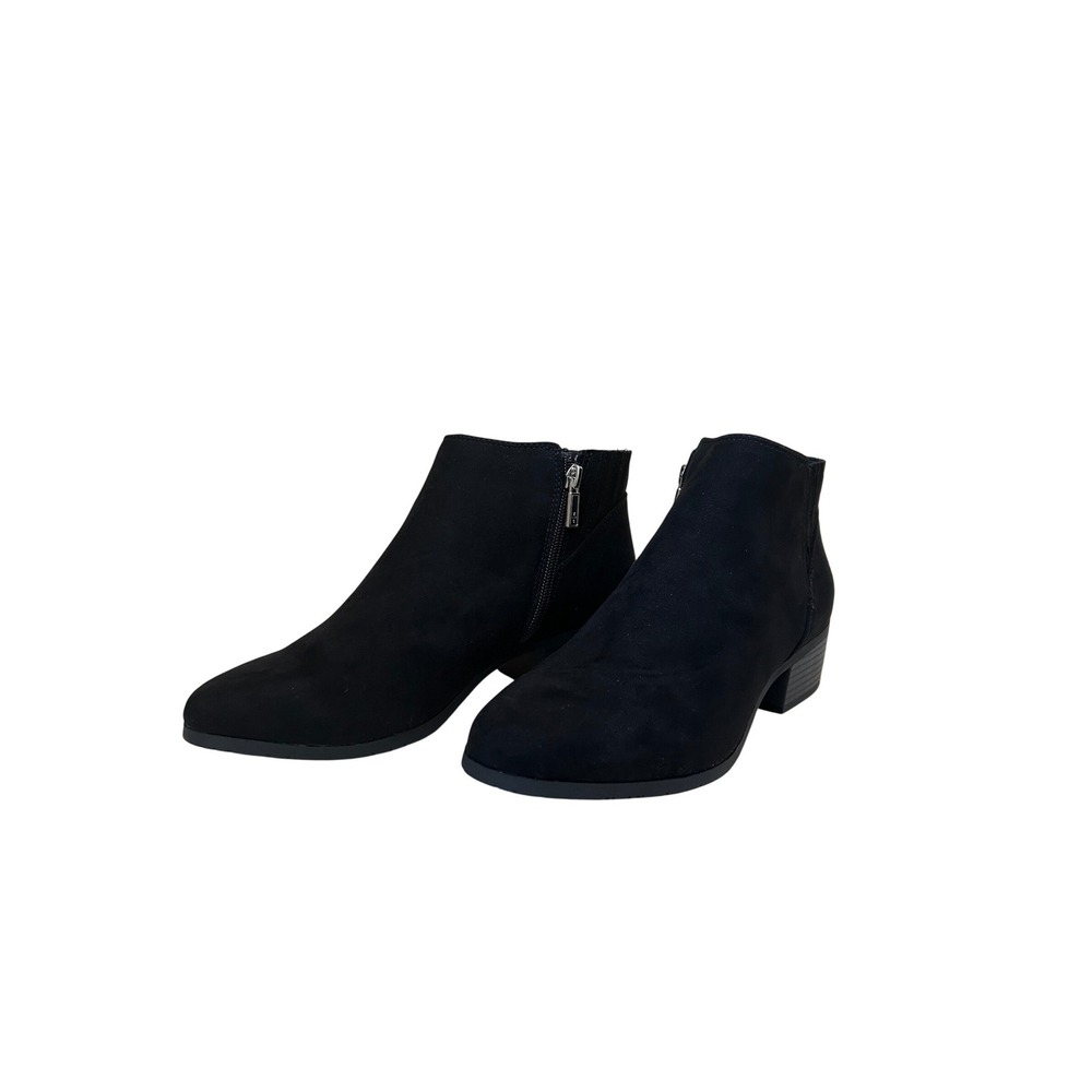 Kenneth Cole Reaction Shea Women's Black Microsuede Ankle Boots Size 8.5
